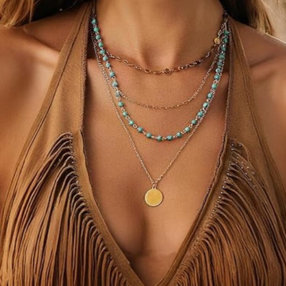 Gold Layered Necklaces ,Dainty 14k Gold Plated Stackable Choker new